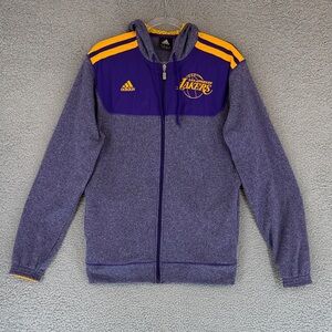 Los Angeles Lakers Adidas men’s Large Purple & Gold full zip long sleeve Hoodie